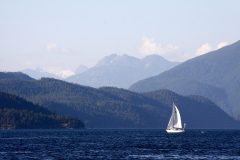 Sailboat in Desolation Sound, British COlumbia, Canada